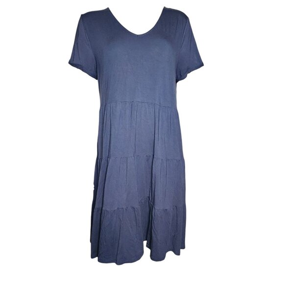 Cable & Gauge Dress Womens Size XL Solid All Blue Short Sleeve Pullover - Picture 1 of 7